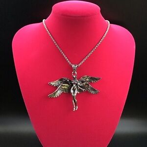 Winged Female Form Necklace